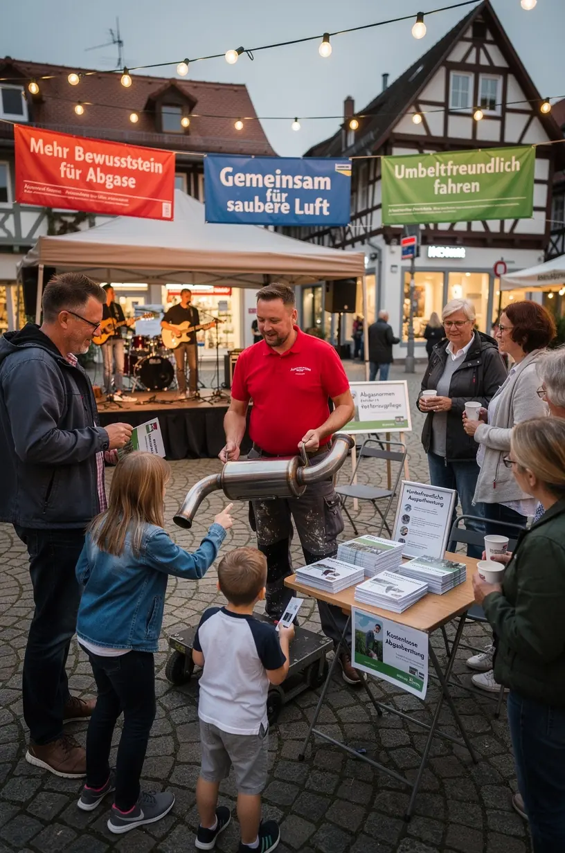 Schritt-für-Schritt-Reparaturprozess eines Katalysators zur Reduzierung von Schadstoffemissionen im Fahrzeug.